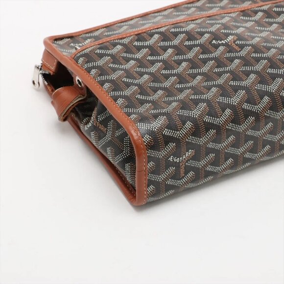 Goyard Juvance MM PVCx leather Clutch bag Brown - Picture 4 of 9